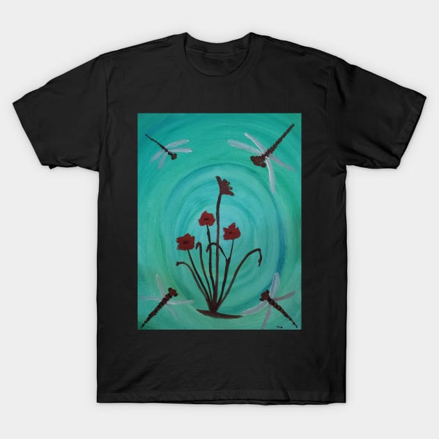 Ruby Red oil and watercolor painting by tabitha kremesec T-Shirt by Tabitha Kremesec 